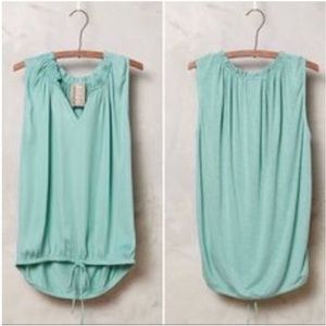 Dolan Aurelia Seafoam Ruffle Tie Tank Anthro S